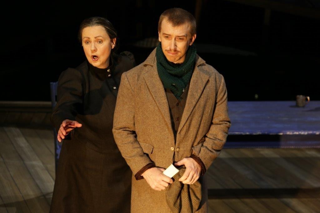 Kostelnicka (Brenda Harris) tries desperately to ensure Steva (Joseph Dennis) does right by Jenufa.
