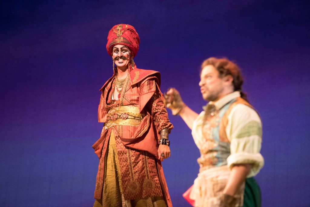 Kevin Burdette (Osmin) and Matthew Grills (Pedrillo). Photo by Jeff Roffman