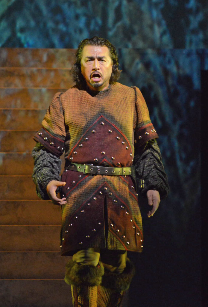 Banquo (Burak Bilgili) fears the night. Photo by Tom Grosscup.